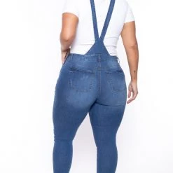 Wax Jean Plus Size Kai Denim Overalls - Medium Wash 16 Wax Jean Plus Size Kai Denim Overalls - Medium Wash
