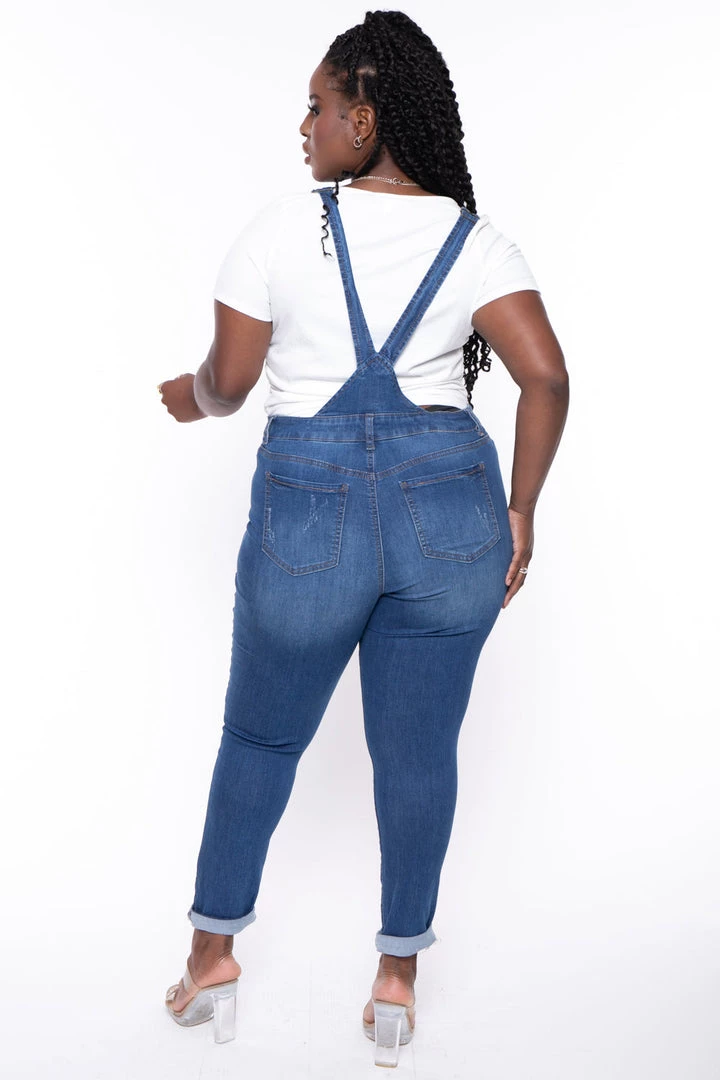 Wax Jean Plus Size Kai Denim Overalls - Medium Wash 11 Wax Jean Plus Size Kai Denim Overalls - Medium Wash
