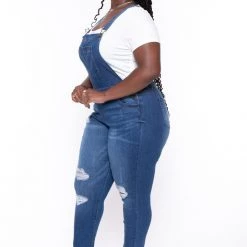 Wax Jean Plus Size Kai Denim Overalls - Medium Wash 21 Wax Jean Plus Size Kai Denim Overalls - Medium Wash