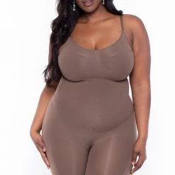 XIAMEN HEXININTERNATIONAL Plus Size Snatched Shapewear- Brown