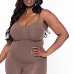 XIAMEN HEXININTERNATIONAL Plus Size Snatched Shapewear- Brown