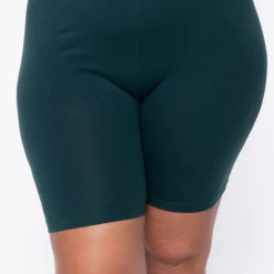 Zenana Plus Size Basic Biker Shorts - Hunter Green