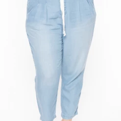 Zenana Plus Size Jaina Denim Pants- Light Wash Sale