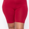 Zenana Bottoms Plus Size Basic Biker Shorts - Red