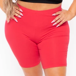 Zenana Plus Size Basic Biker Shorts - Ruby