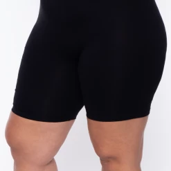 Zenana Plus Size Basic Biker Shorts - Black Bottoms