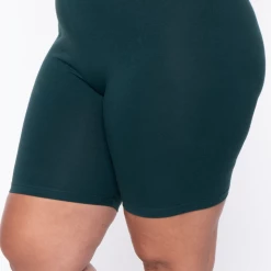 Zenana Plus Size Basic Biker Shorts - Hunter Green