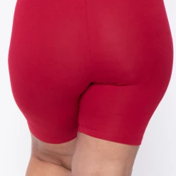Zenana Bottoms Plus Size Basic Biker Shorts - Red