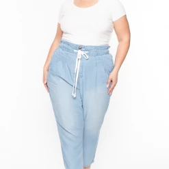Zenana Plus Size Jaina Denim Pants- Light Wash Sale