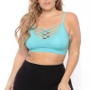 Zenana Plus Size Caged Bralette - Ash Mint