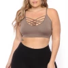 Zenana Plus Size Caged Bralette - Mocha Back In Stock