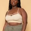 Zenana Plus Size Caged-Cutout Bralette - Tan Tops