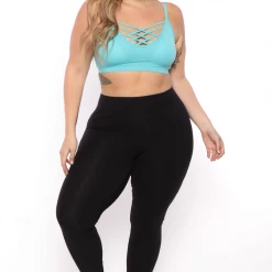 Zenana Plus Size Caged Bralette - Ash Mint