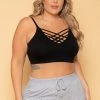 Zenana Plus Size Caged Bralette - Black Tops 1 Zenana Plus Size Caged Bralette - Black Tops