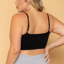 Zenana Plus Size Caged Bralette - Black Tops