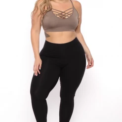 Zenana Plus Size Caged Bralette - Mocha Back In Stock