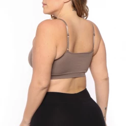 Zenana Plus Size Caged Bralette - Mocha Back In Stock
