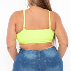 Zenana Plus Size Caged Bralette - Neon Lime