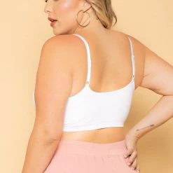 Zenana Plus Size Caged Bralette - White Tops
