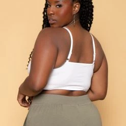 Zenana Plus Size Caged Bralette - White Tops