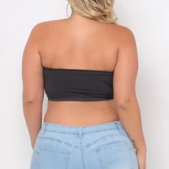 Zenana Bralettes Plus Size Seamless Bandeau Bra - Grey