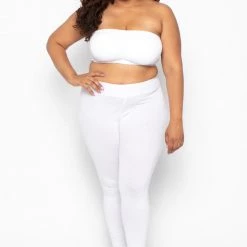 Zenana Plus Size Seamless Bandeau Bra - White Tops