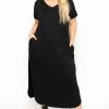 Zenana Plus Size Maxi T-Shirt Dress - Black