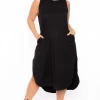 Zenana Dresses Plus Size Tank Maxi T-Shirt Dress - Black