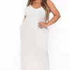 Zenana Plus Size Cami Strap Maxi Dress - Bone