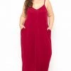Zenana Dresses Plus Size Cami Strap Maxi Dress - Burgundy 2 Zenana Dresses Plus Size Cami Strap Maxi Dress - Burgundy