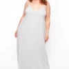 Zenana Dresses Plus Size Cami Strap Maxi Dress - Grey Mist