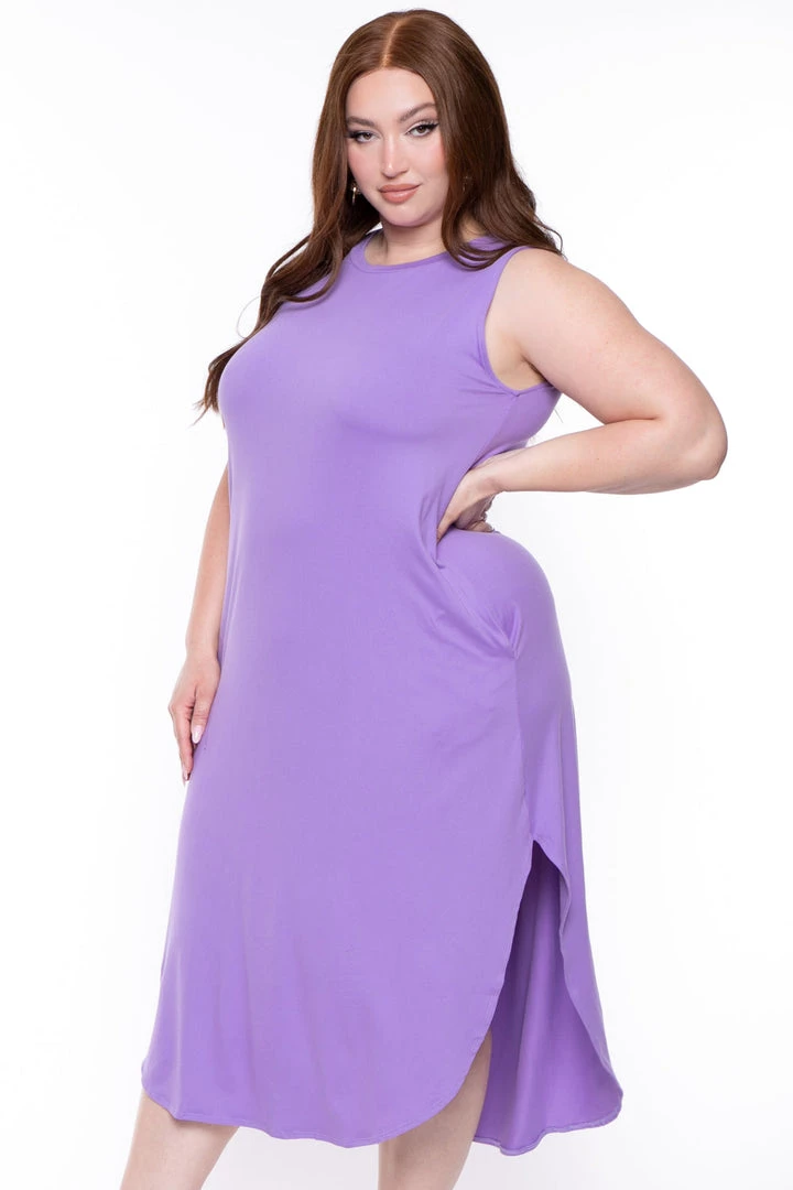 Zenana Plus Size Tank Maxi T-Shirt Dress - Lavender 4 Zenana Plus Size Tank Maxi T-Shirt Dress - Lavender