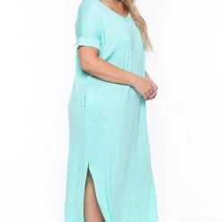 Zenana Plus Size Maxi T-Shirt Dress - Mint Dresses 10 Zenana Plus Size Maxi T-Shirt Dress - Mint Dresses