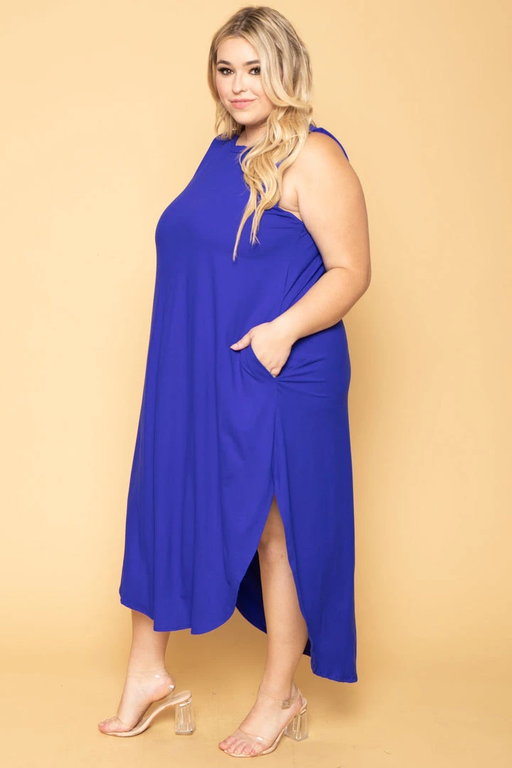 Zenana Plus Size Tank Maxi T-Shirt Dress - Royal Blue New Arrivals 6 Zenana Plus Size Tank Maxi T-Shirt Dress - Royal Blue New Arrivals