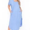 Zenana Plus Size Maxi T-Shirt Dress - Spring Blue New Arrivals