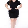 Zenana Plus Size Basic T-Shirt Dress - Black New Arrivals