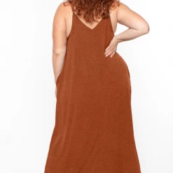 Zenana Plus Size Cami Strap Maxi Dress - Almond