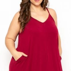 Zenana Dresses Plus Size Cami Strap Maxi Dress - Burgundy 10 Zenana Dresses Plus Size Cami Strap Maxi Dress - Burgundy