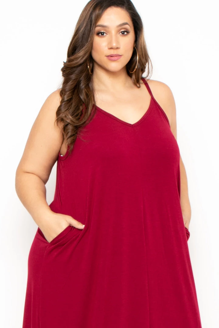 Zenana Dresses Plus Size Cami Strap Maxi Dress - Burgundy 6 Zenana Dresses Plus Size Cami Strap Maxi Dress - Burgundy