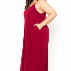 Zenana Dresses Plus Size Cami Strap Maxi Dress - Burgundy 11 Zenana Dresses Plus Size Cami Strap Maxi Dress - Burgundy