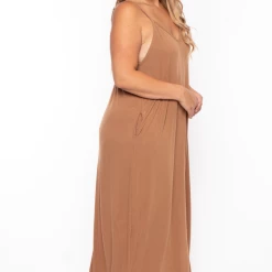 Zenana Dresses Plus Size Cami Strap Maxi Dress - Camel 10 Zenana Dresses Plus Size Cami Strap Maxi Dress - Camel