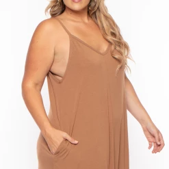 Zenana Dresses Plus Size Cami Strap Maxi Dress - Camel 9 Zenana Dresses Plus Size Cami Strap Maxi Dress - Camel