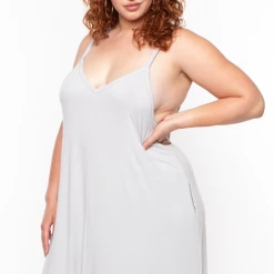 Zenana Dresses Plus Size Cami Strap Maxi Dress - Grey Mist