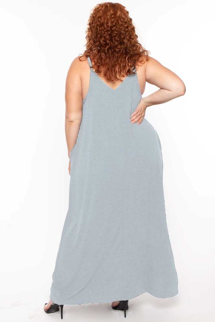 Zenana Dresses Plus Size Cami Strap Maxi Dress - Light Grey 6 Zenana Dresses Plus Size Cami Strap Maxi Dress - Light Grey