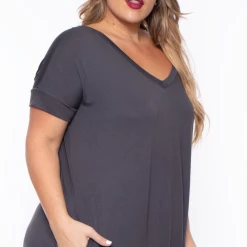 Zenana Plus Size Maxi T-Shirt Dress - Ash Grey