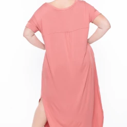 Zenana Dresses Plus Size Maxi T-Shirt Dress - Ash Rose
