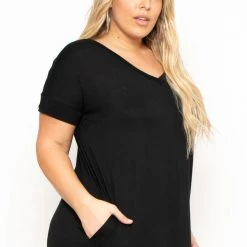 Zenana Plus Size Maxi T-Shirt Dress - Black