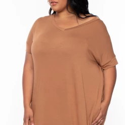 Zenana Plus Size Maxi T-Shirt Dress - Camel 8 Zenana Plus Size Maxi T-Shirt Dress - Camel