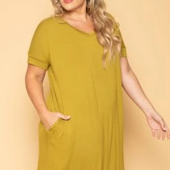 Zenana Plus Size Maxi T-Shirt Dress - Chartreuse 8 Zenana Plus Size Maxi T-Shirt Dress - Chartreuse