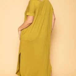 Zenana Plus Size Maxi T-Shirt Dress - Chartreuse 11 Zenana Plus Size Maxi T-Shirt Dress - Chartreuse